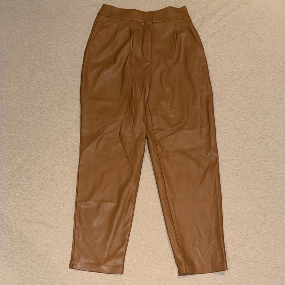 Faux Leather Ankle Pants
